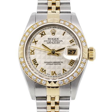 rolex datejust 6917 two tone diamond bezel womens watch|rolex 69173 diamond bezel.